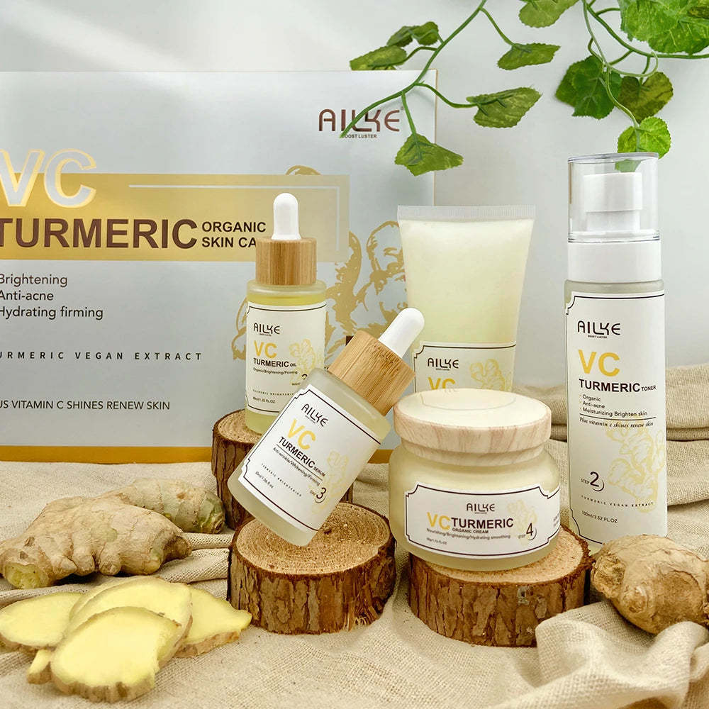 AILKE Tumeric & Vitamin C SkinCare Set,