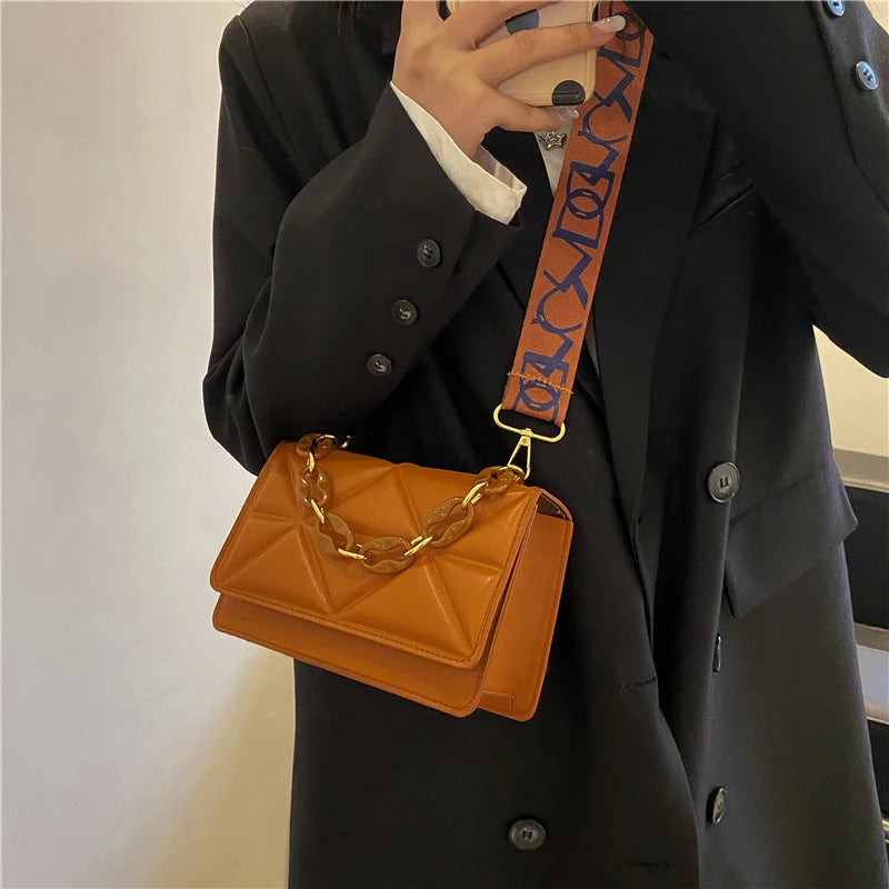 Women's Casual PU Leather Flap Bag