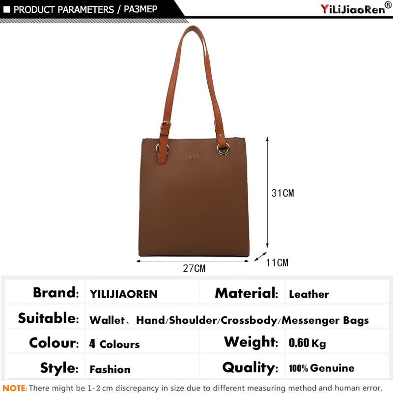Women's Large PU Leather Tote with Adjustable Strap