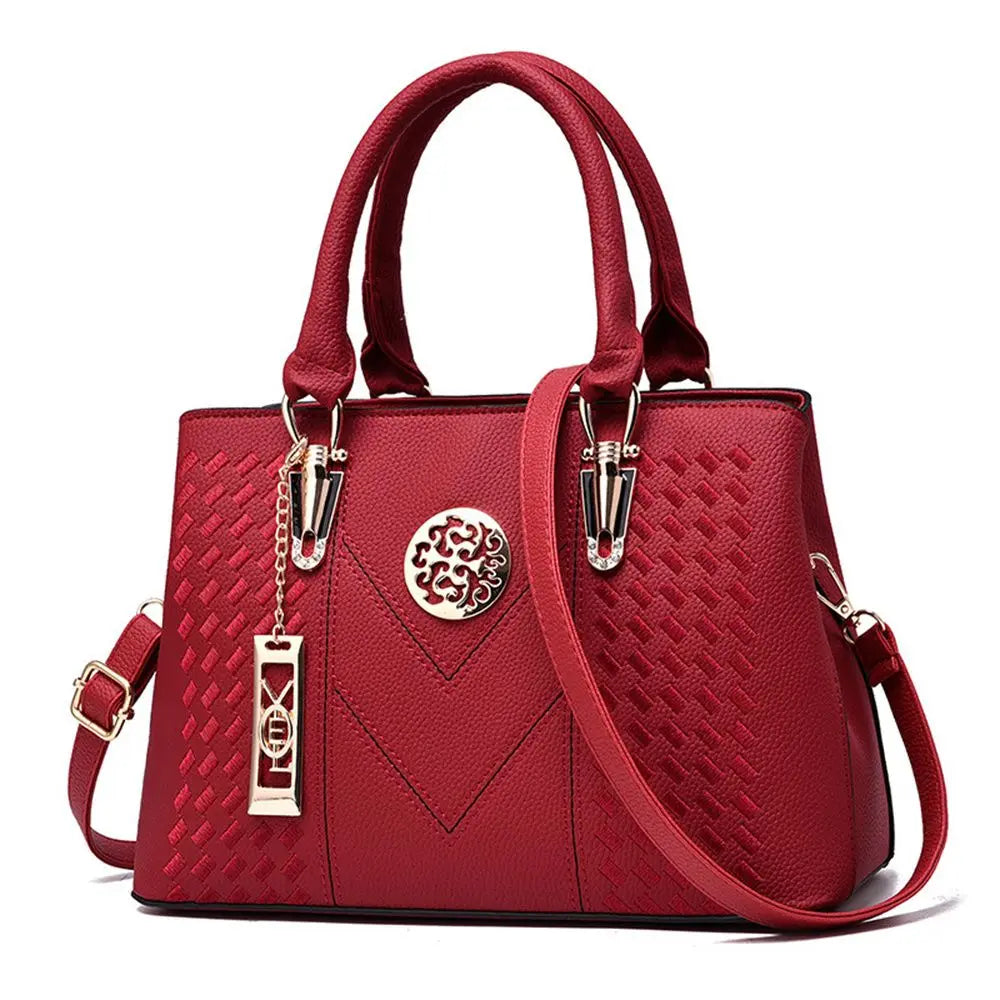 Women's Embroidered PU Leather Tote Bag