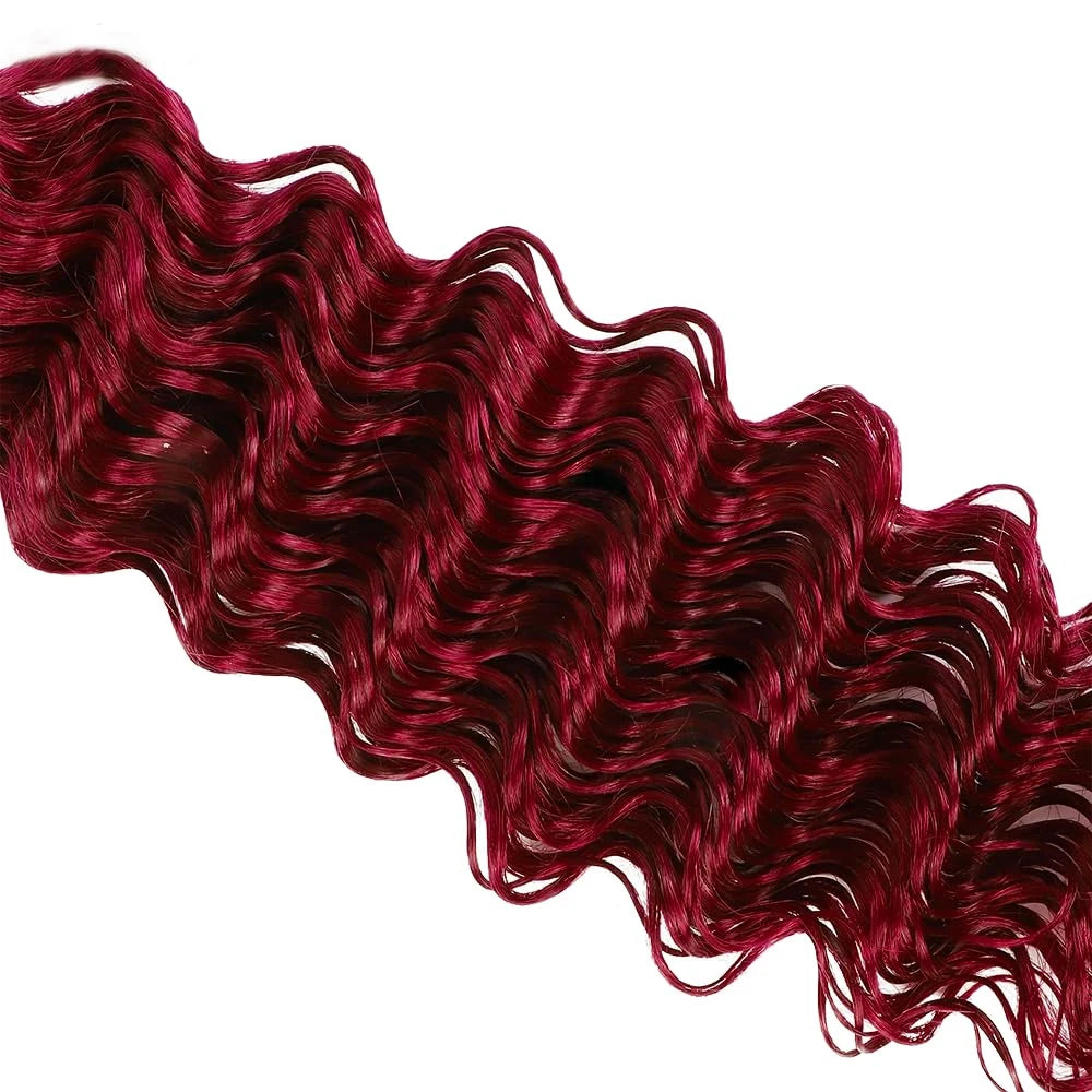 99J Burgundy Deep Wave Hair Bundles