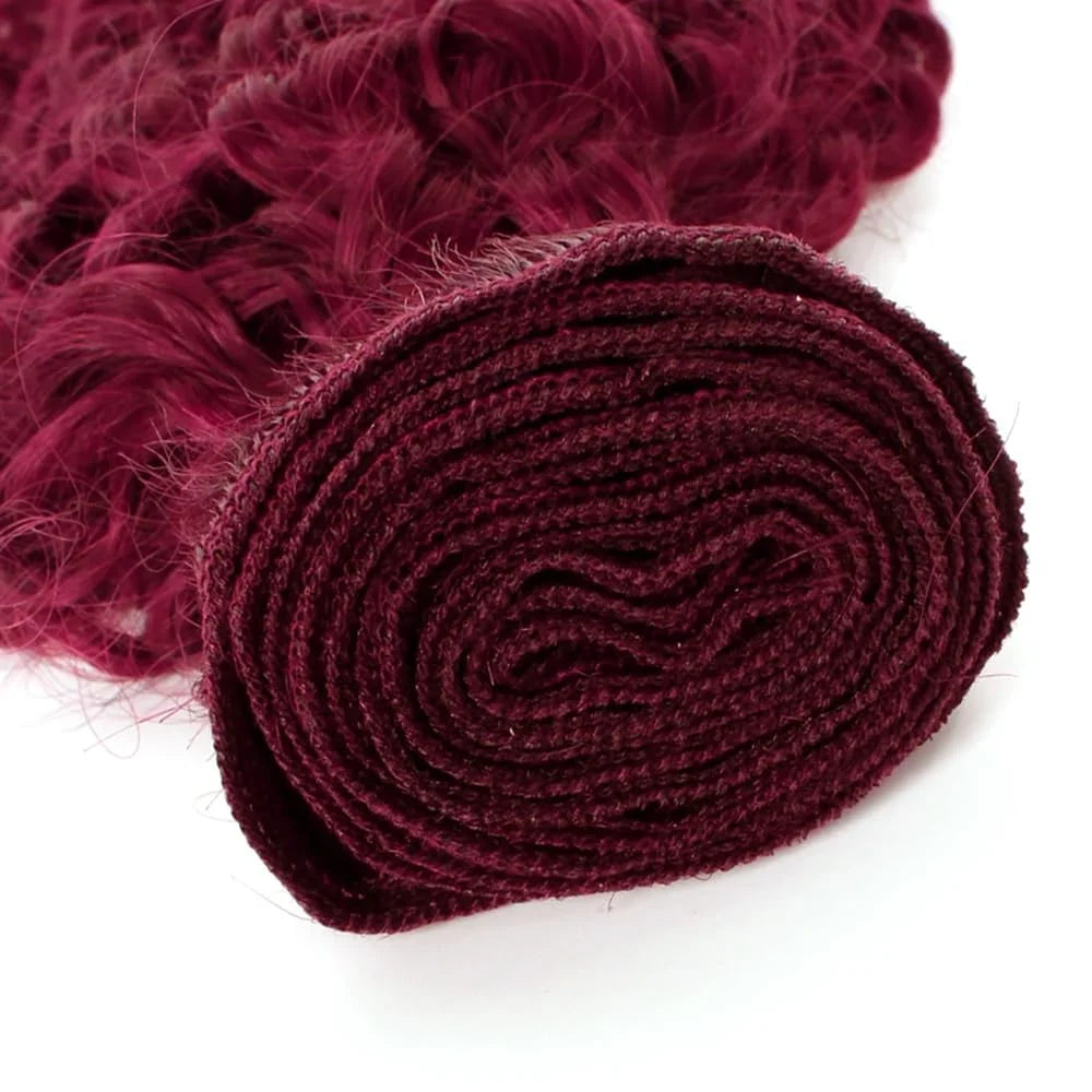 99J Burgundy Deep Wave Hair Bundles