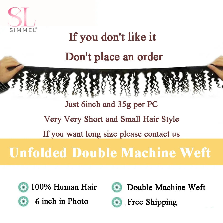 Short Curly Hair Bundles – 6 Inch – 3, 6 or 12 Pieces