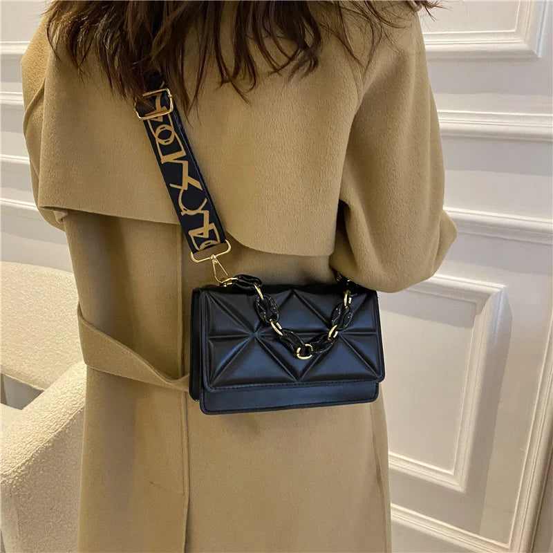 Women's Casual PU Leather Flap Bag