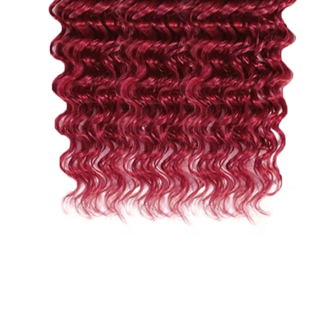 99J Burgundy Deep Wave Hair Bundles