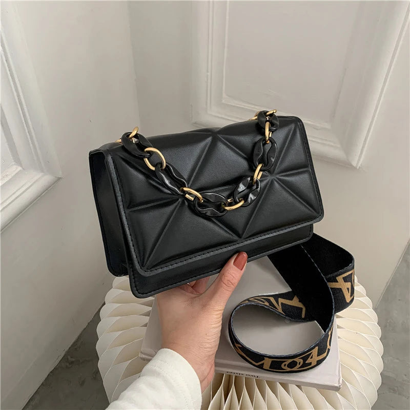 Women's Casual PU Leather Flap Bag