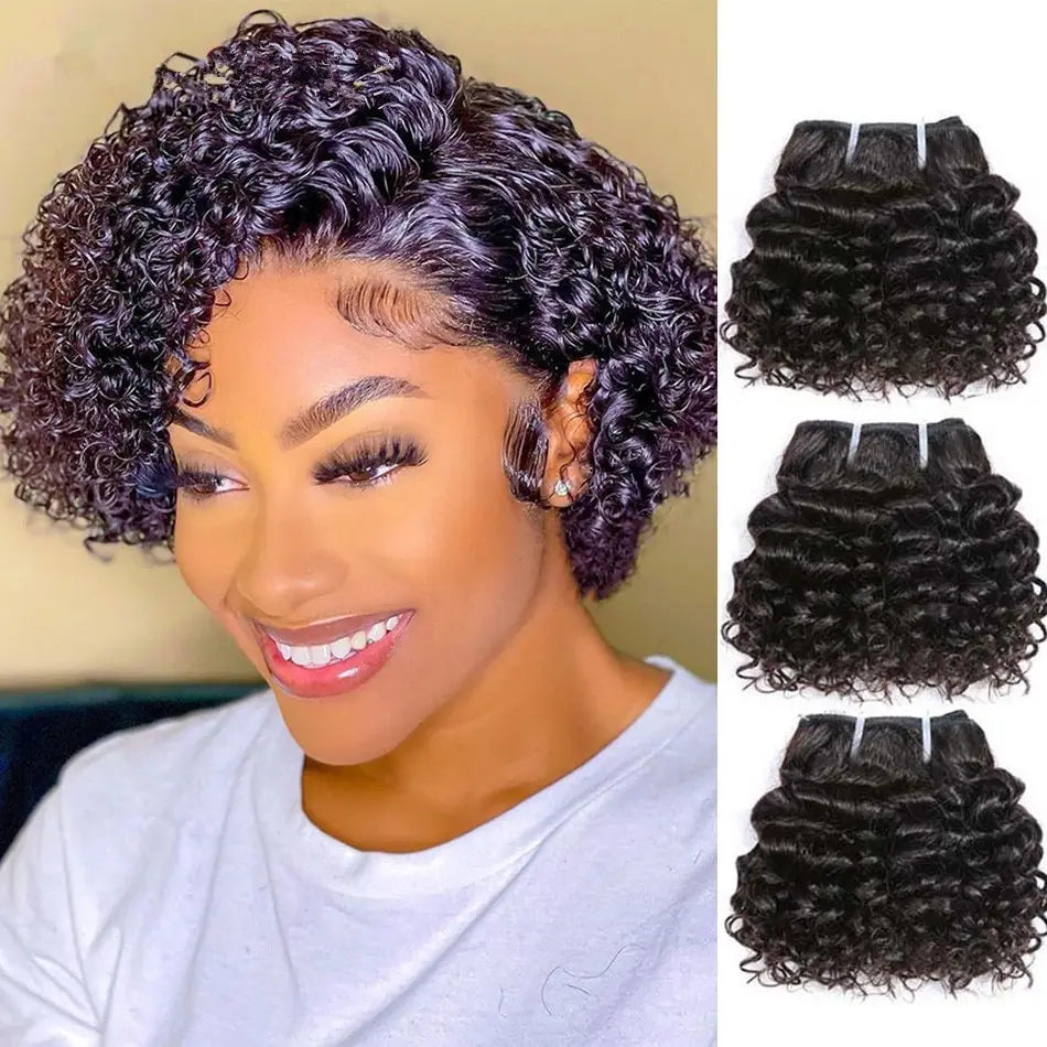 Short Curly Hair Bundles – 6 Inch – 3, 6 or 12 Pieces